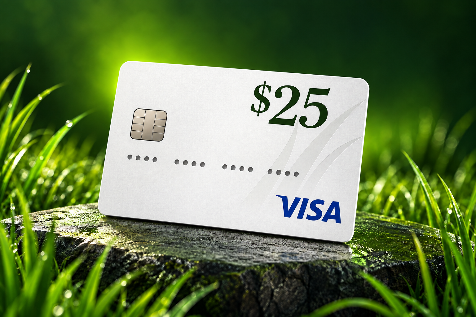 $25 Visa gift card representing the Yard Wizard customer referral reward